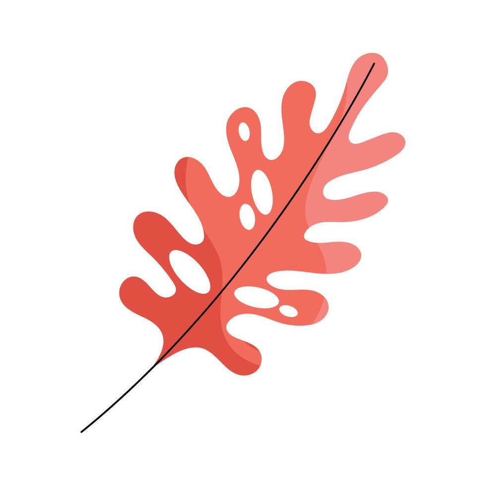 red autumn leaf plant vector