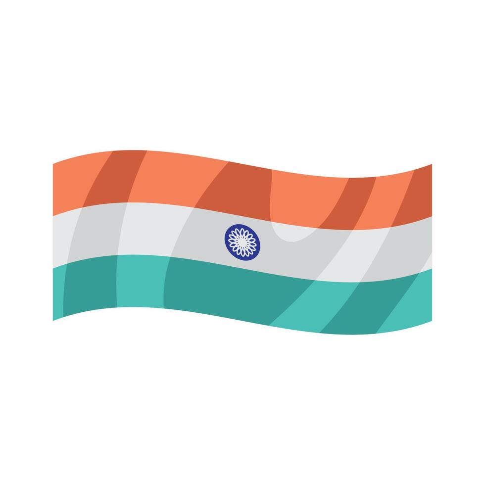 bandera india ondeando vector