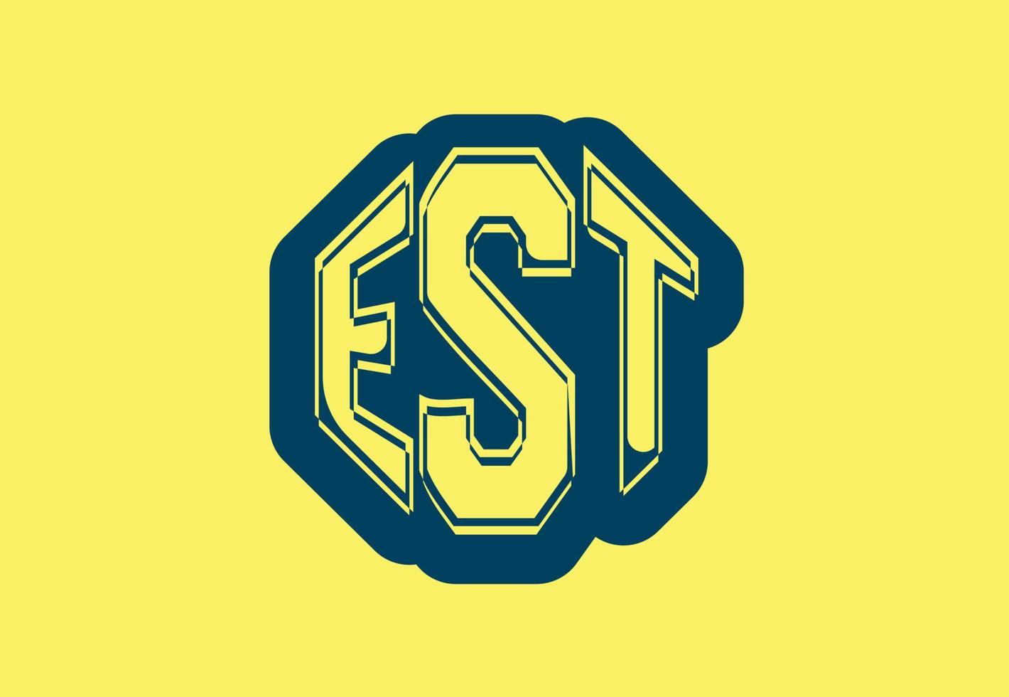 EST letter logo and icon design template vector