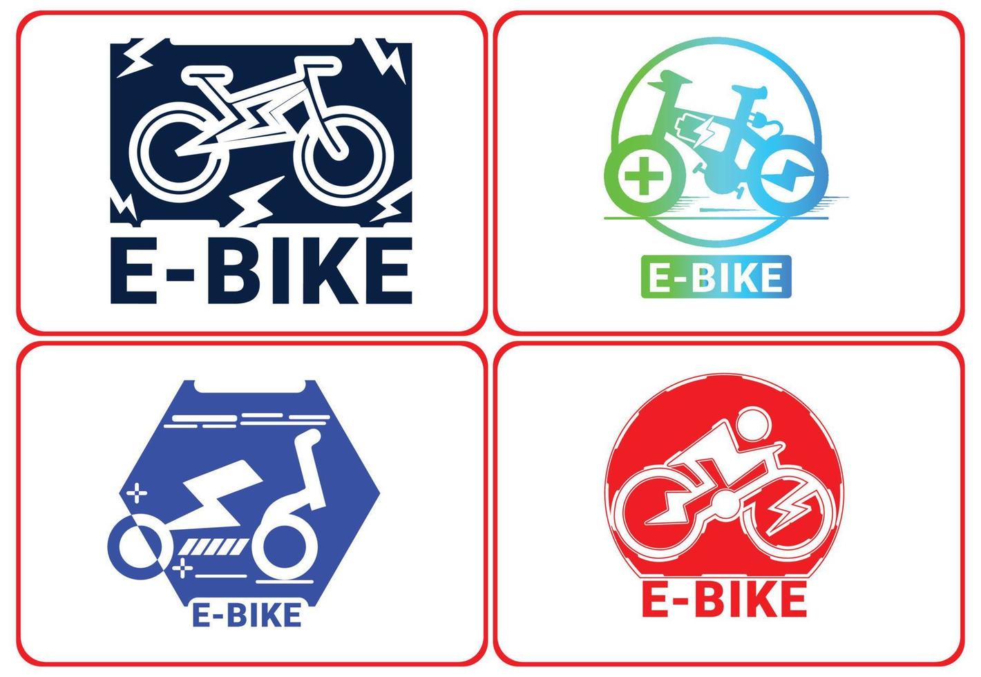 E bike logo and icon design template vector