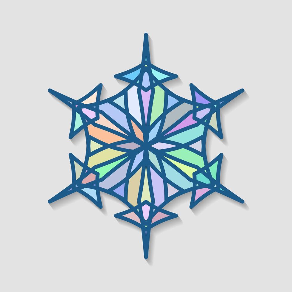 Snowflake is a mosaic icon made up of fragments of elements that have randomized color shades. Vector combination for abstract images.