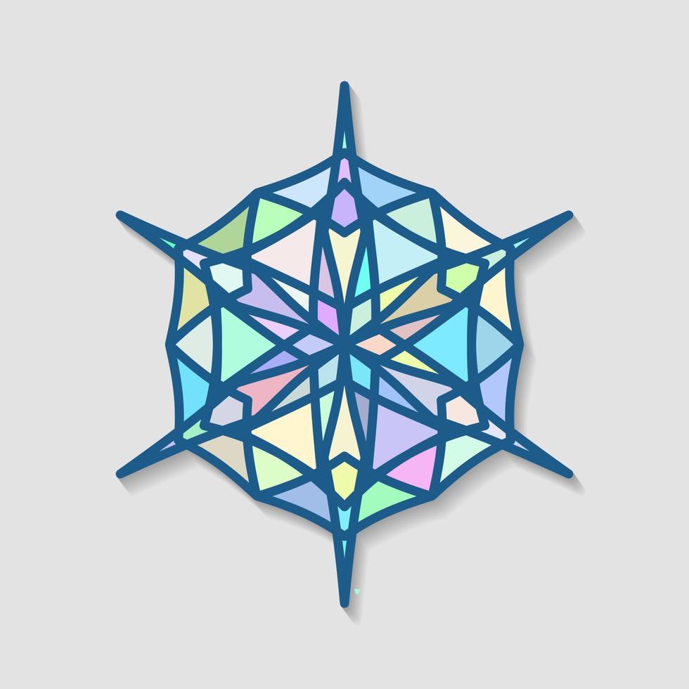 Snowflake is a mosaic icon made up of fragments of elements that have randomized color shades. Vector combination for abstract images.