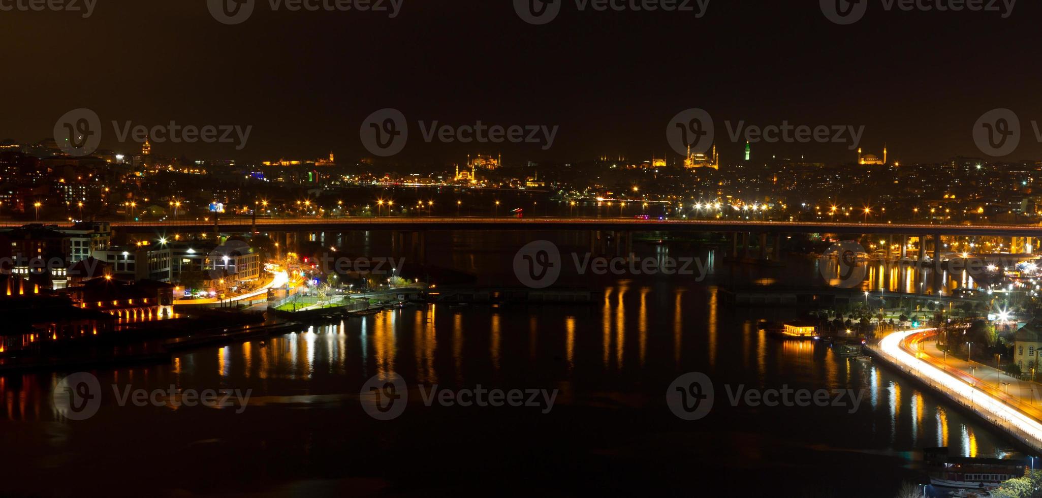 Night view of Istanbul from Pierre Loti Hill photo
