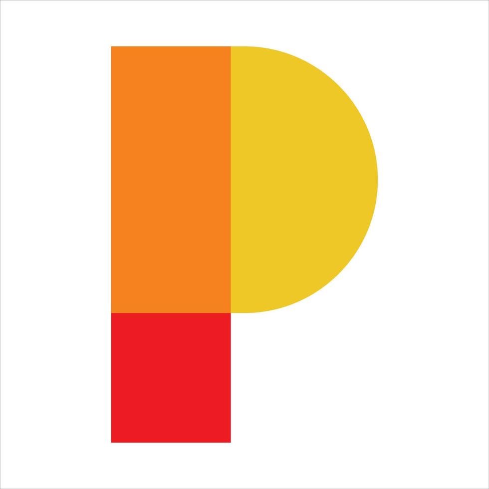 creative color letter p logo design vector