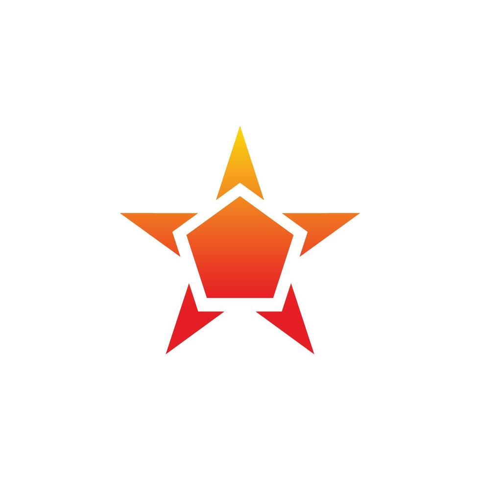 red polygon star logo design vector
