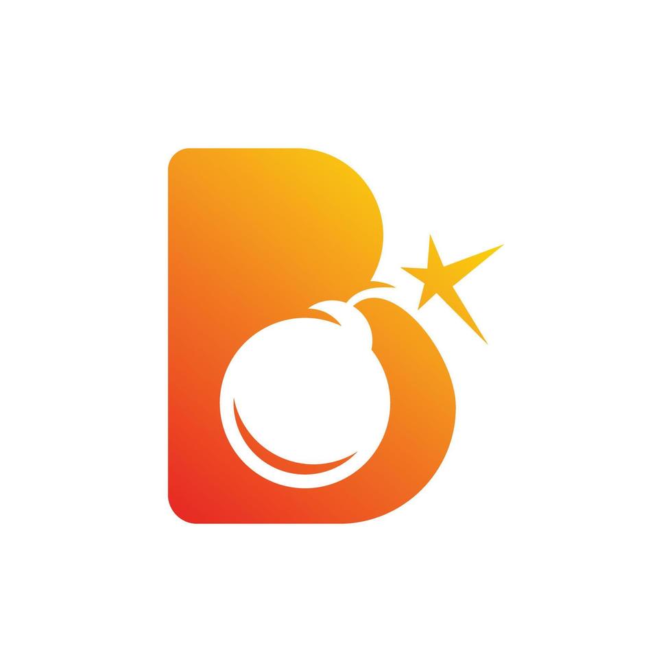 initial letter b bomb logo design vector