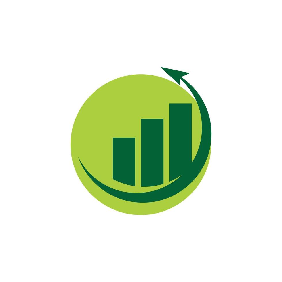 green arrow chart logo design vector