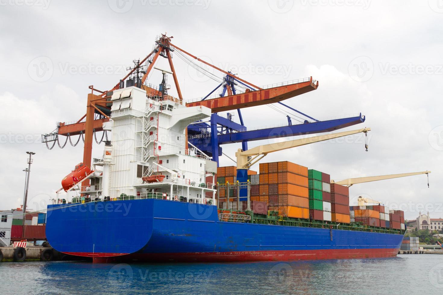 Container Ship in port photo