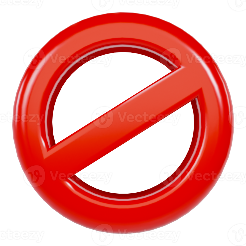 Not Sign 3D render Transparent Icon png