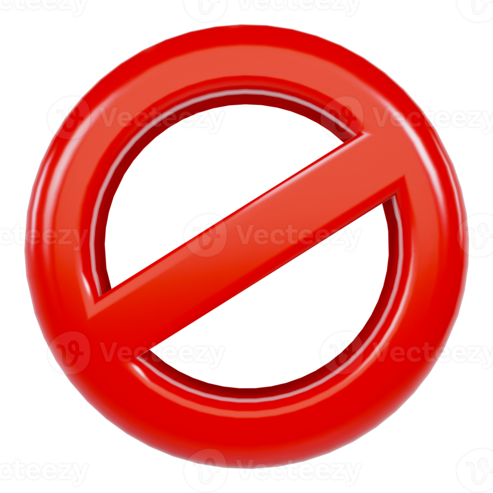 Not Sign 3D render Transparent Icon png