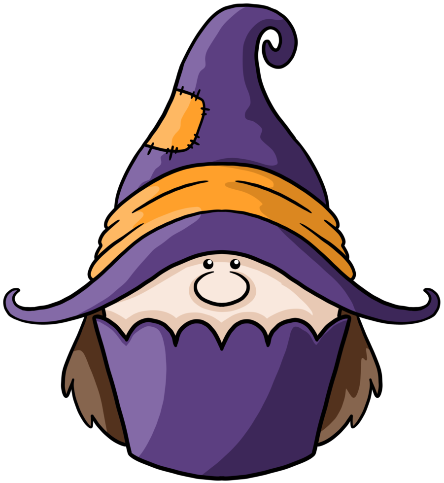 bruja dibujos animados halloween cupcake colorido png