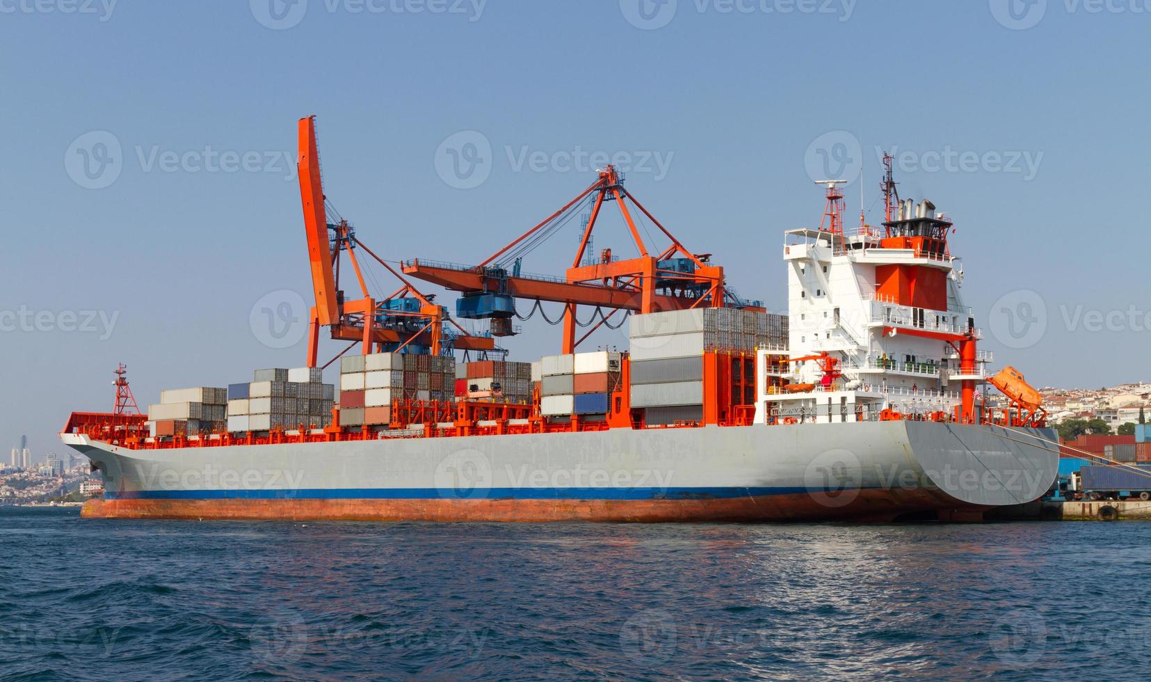 Container Ship in port photo