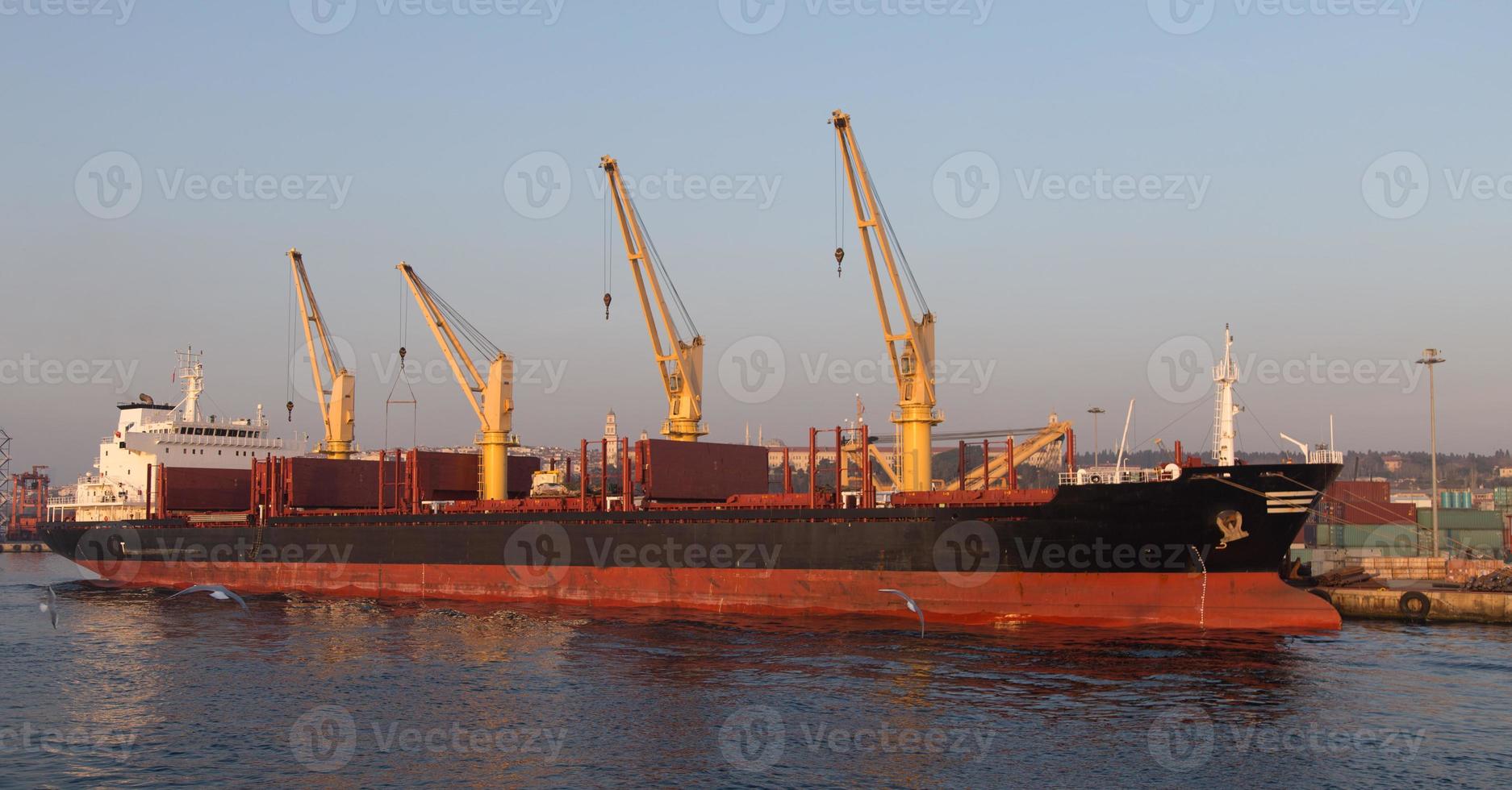 Cargo Ship in Port photo