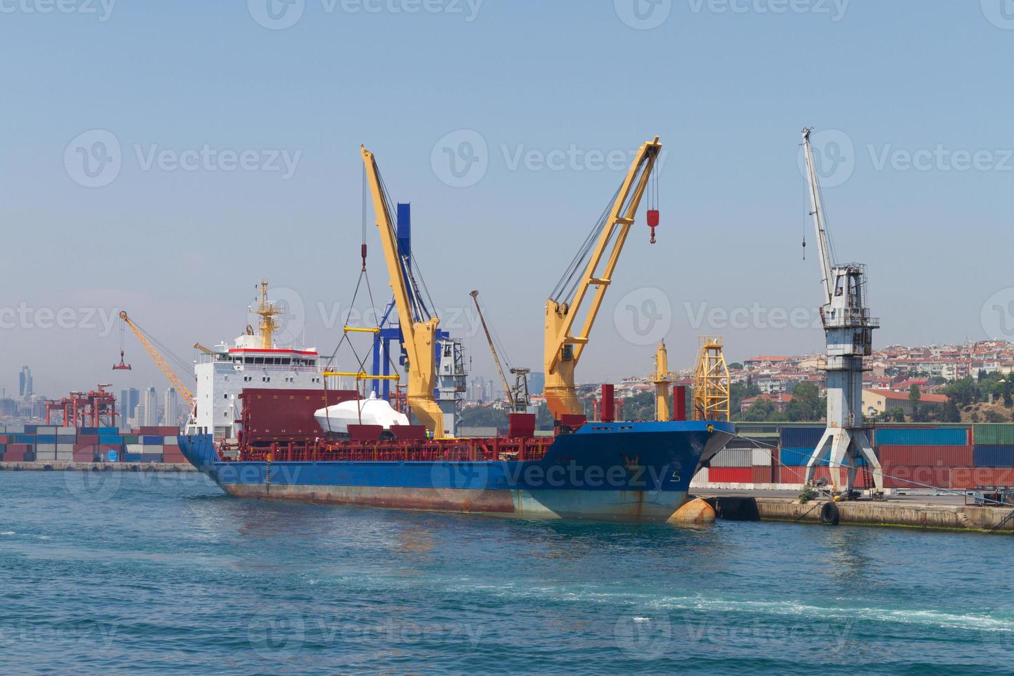 Cargo Ship in port photo