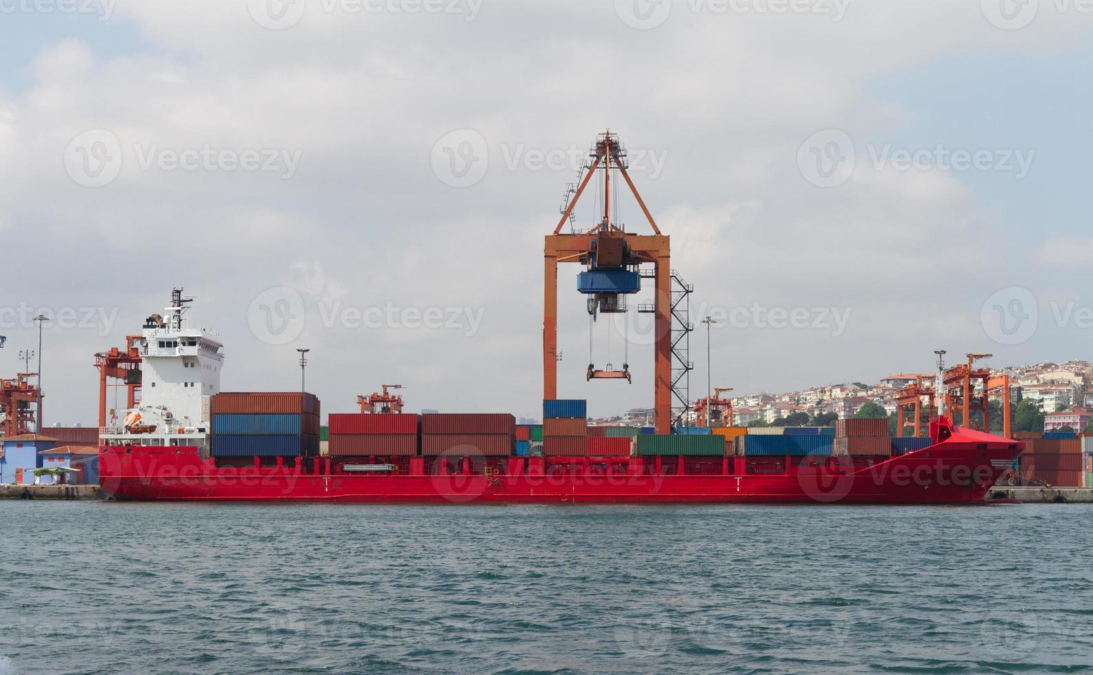 Container Ship in port photo