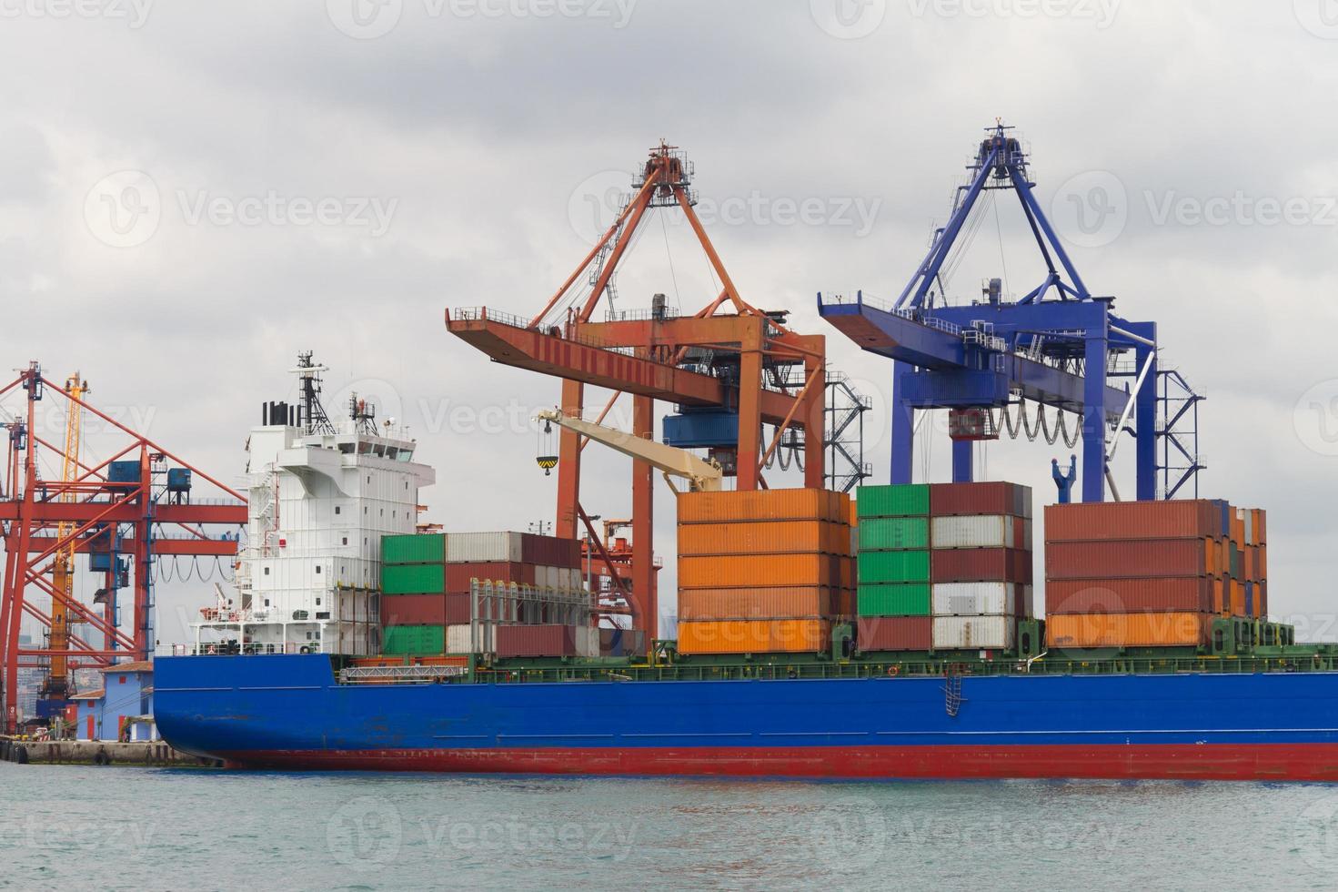 Container Ship in port photo