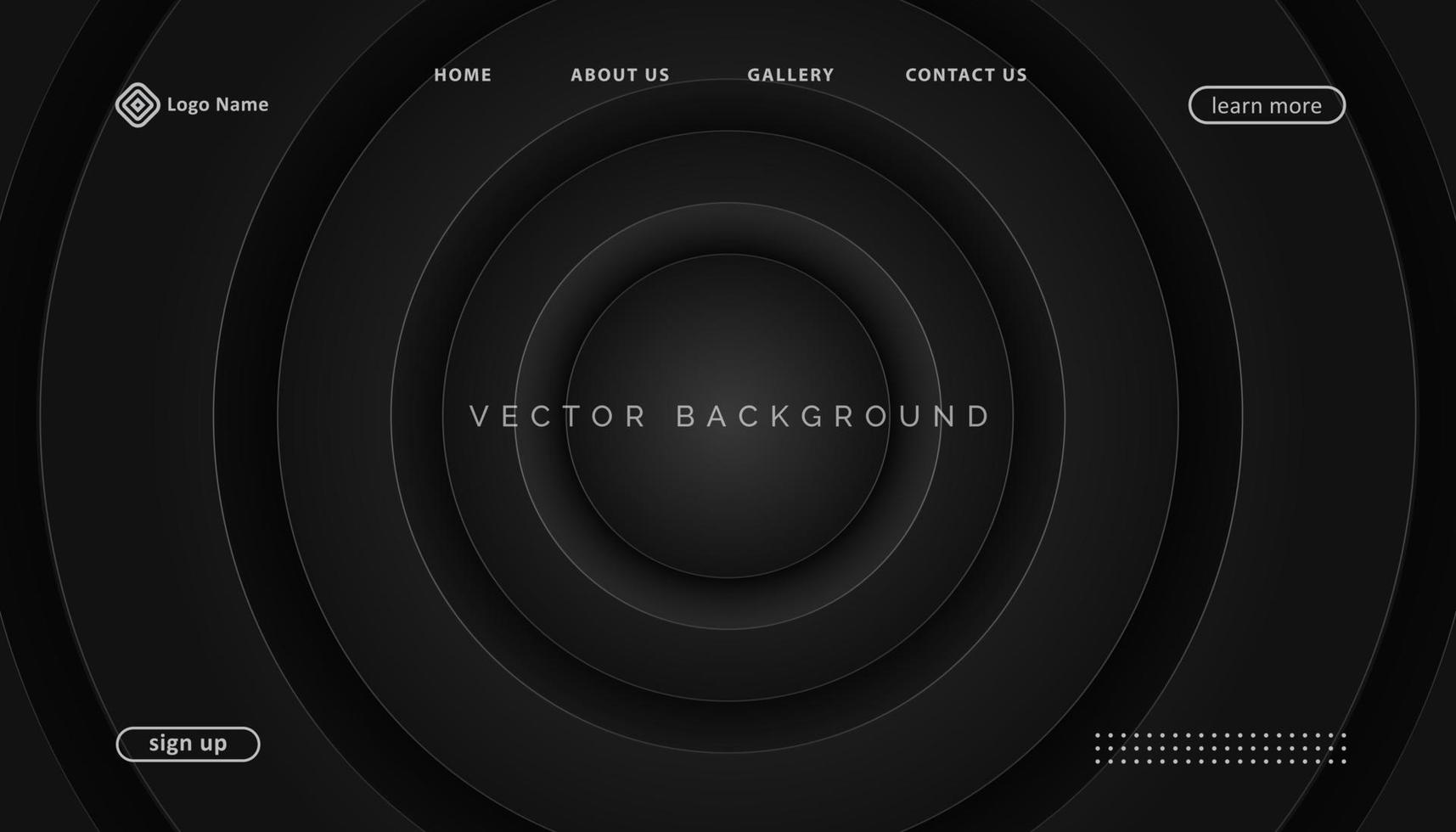 abstract modern circle black for landing page geometric design vector