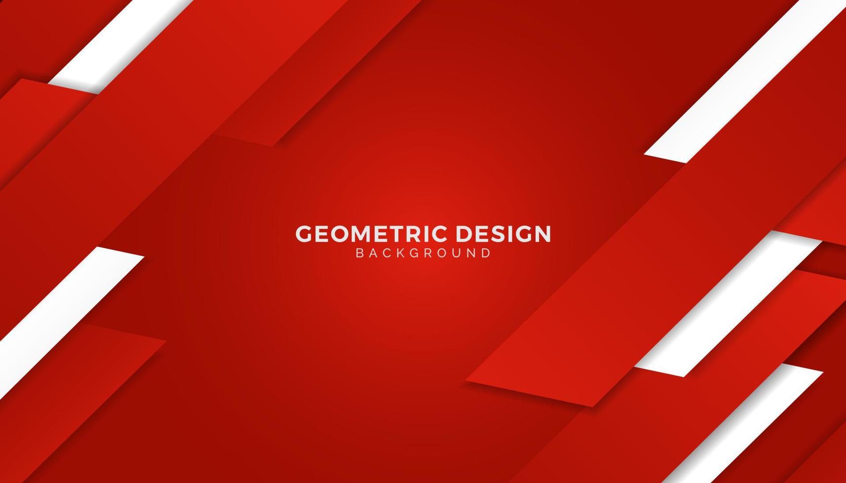 abstract red and white geometric overlap background vector