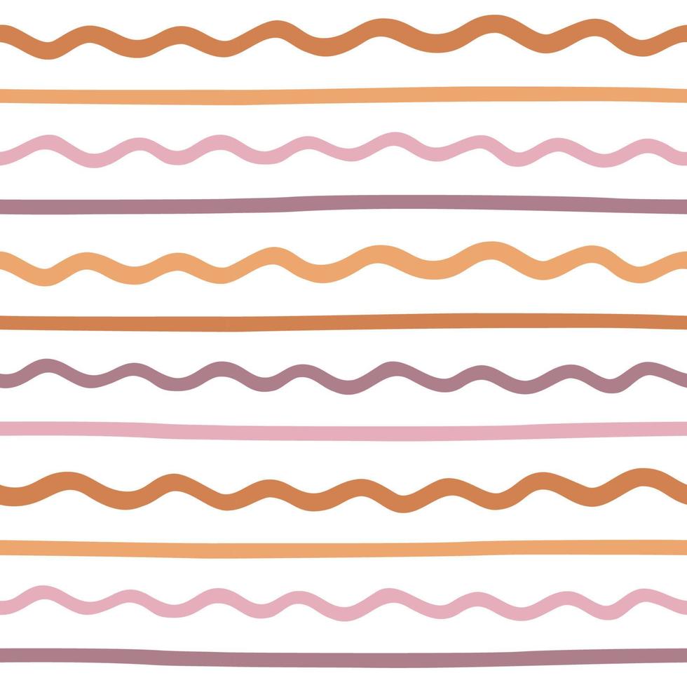 Wave and straight lines pattern vector