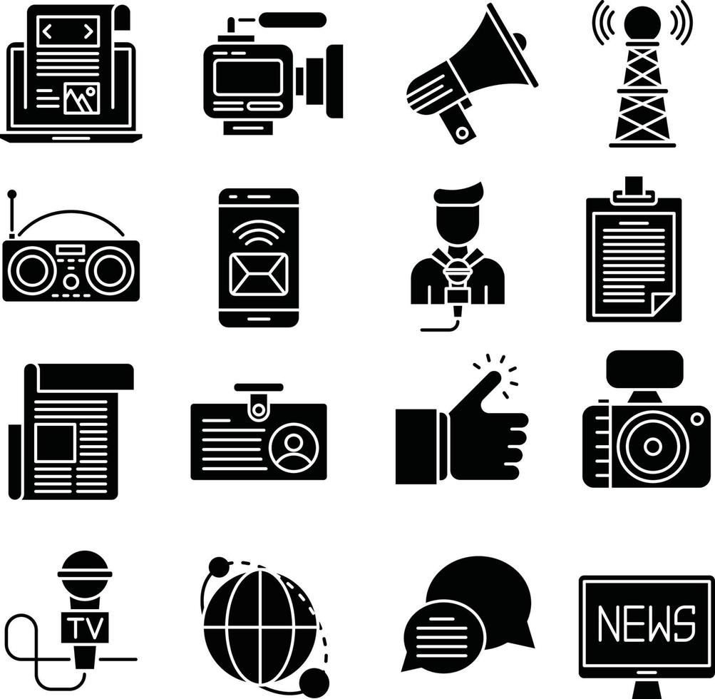 conjunto de iconos de noticias vector