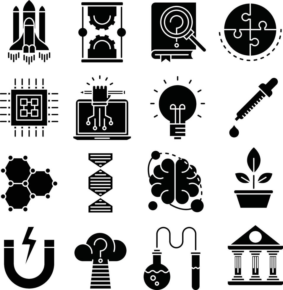 Science icons set vector