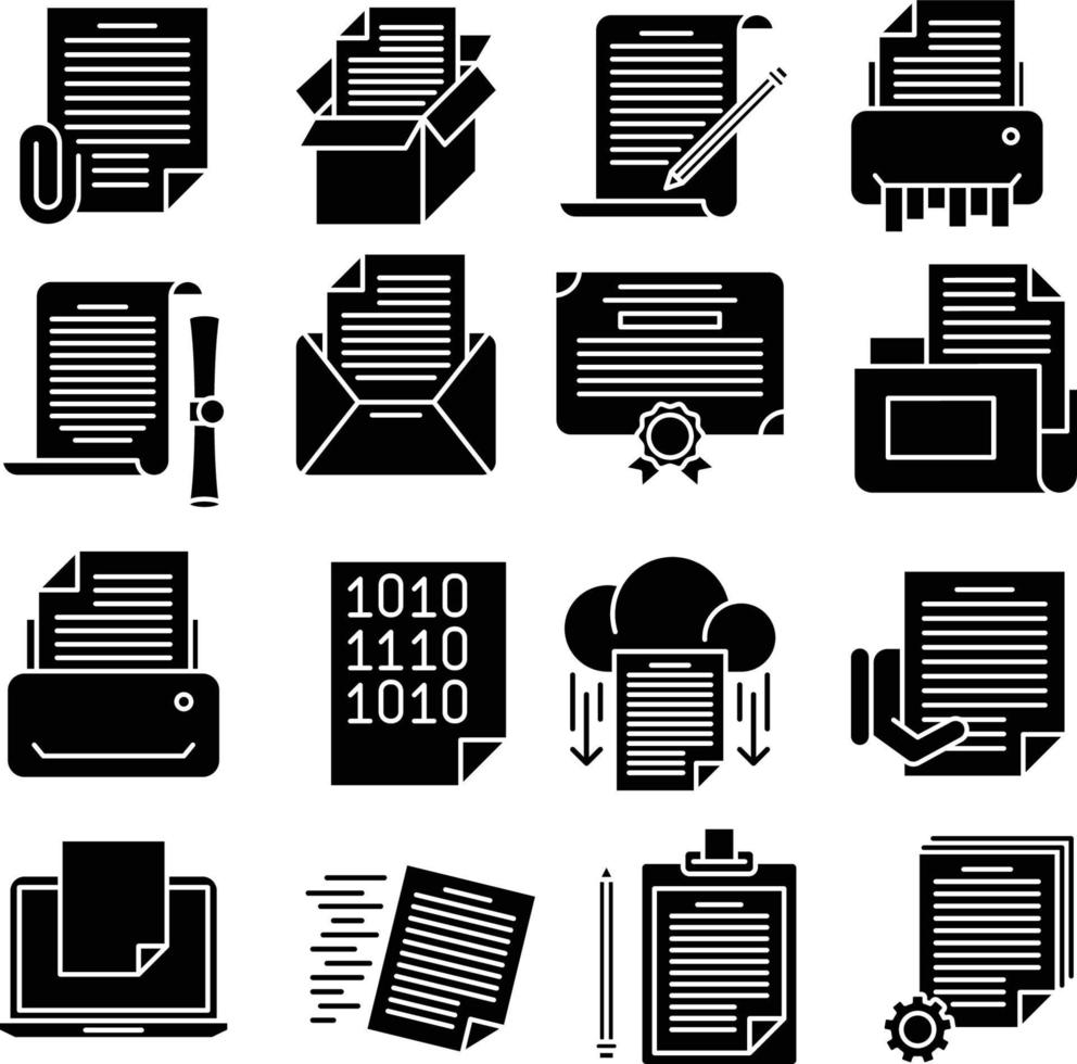 Document icons set vector