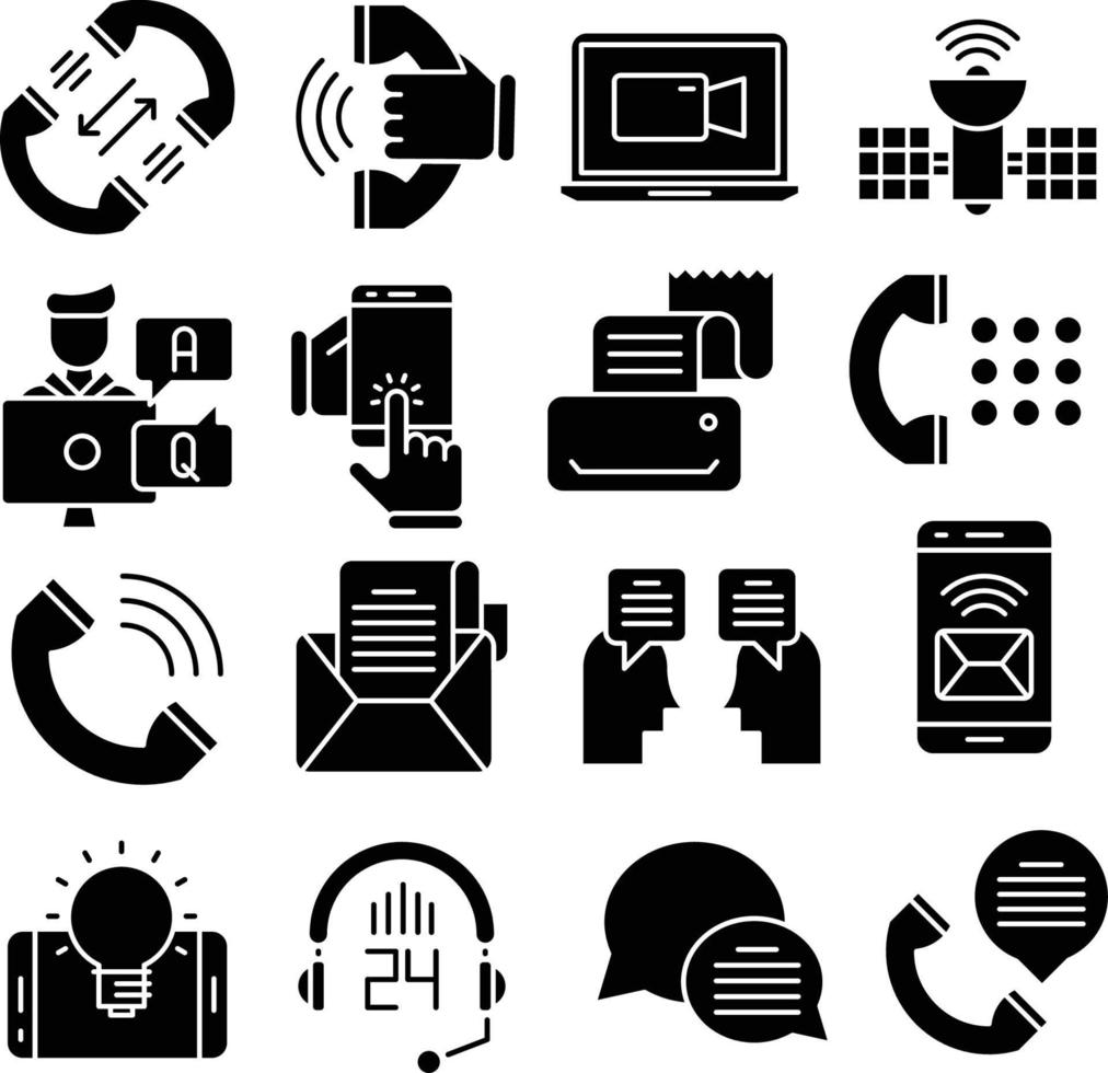 Communication icons set vector