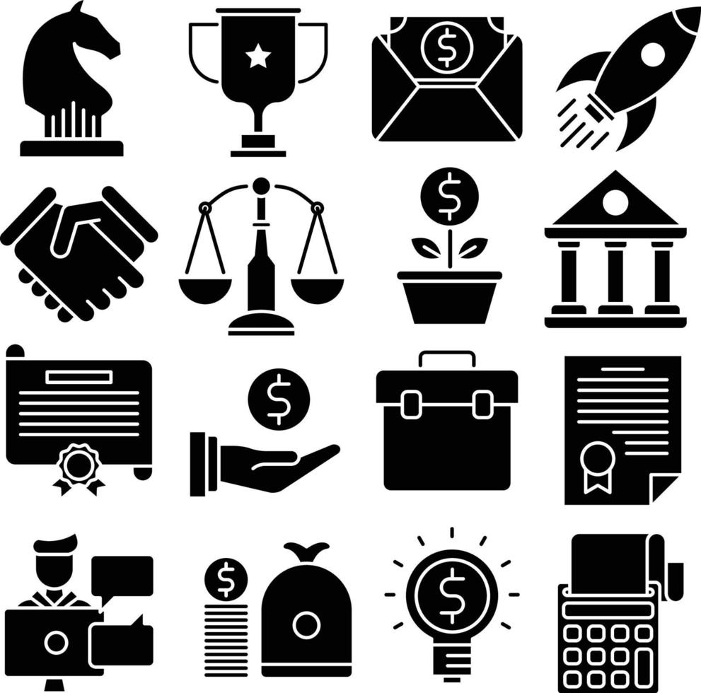 Business icons set vector