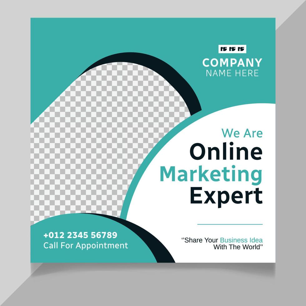 Online marketing expert social media post template vector