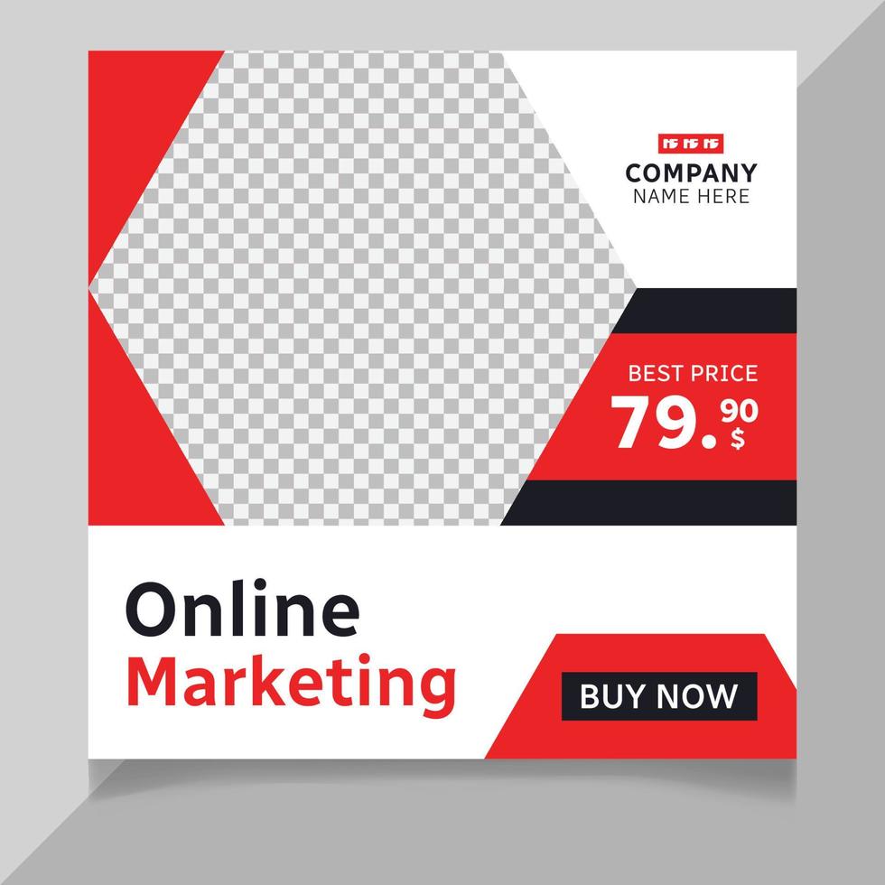 Online marketing expert social media post template vector