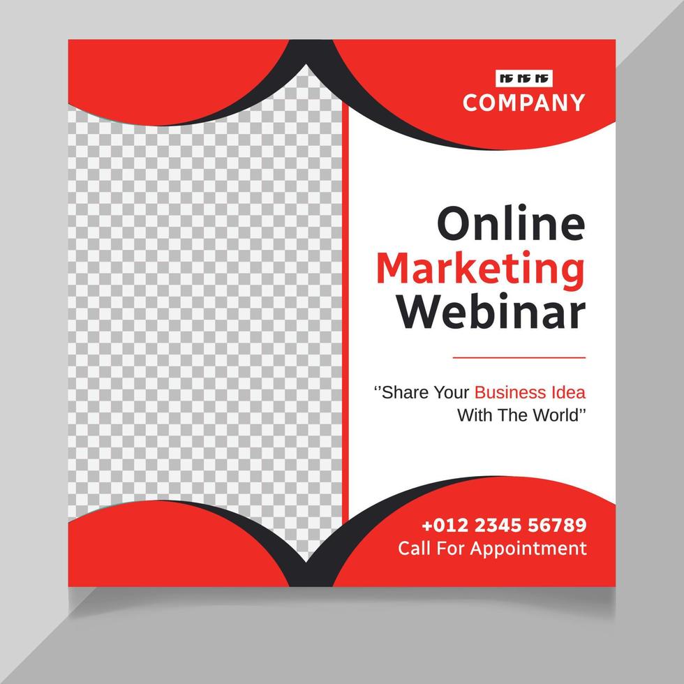Online marketing expert social media post template vector
