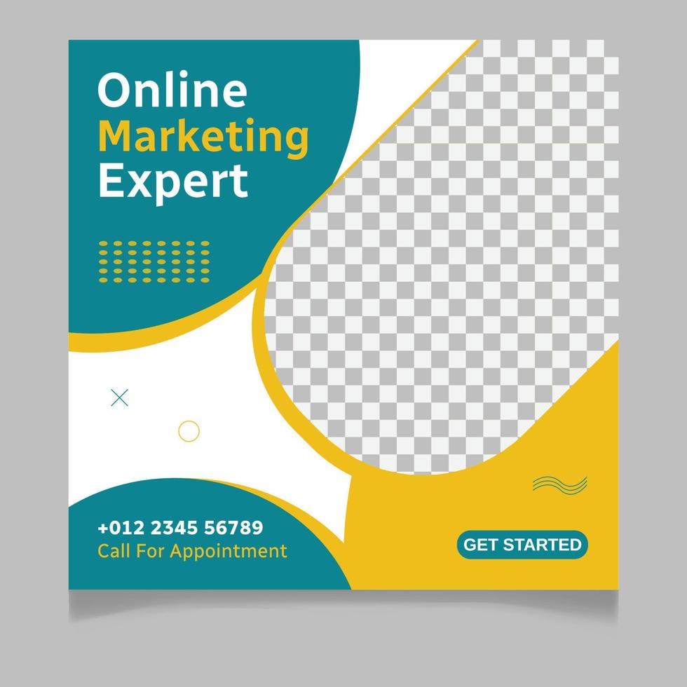 Online marketing expert social media post template vector