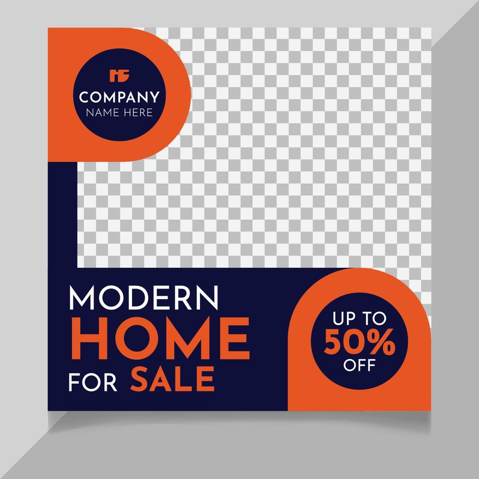 Modern home sale social media post template vector
