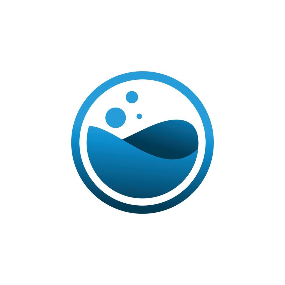 circle water bubble wave logo design vector