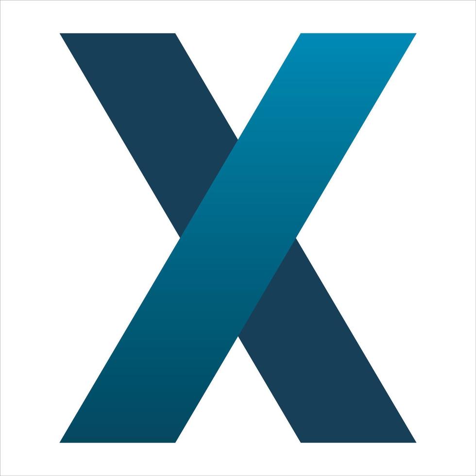 letra azul fuente x diseño de logotipo vector