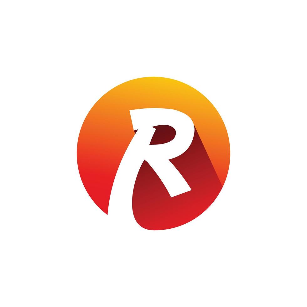 diseño de logotipo de letra r de círculo rojo vector