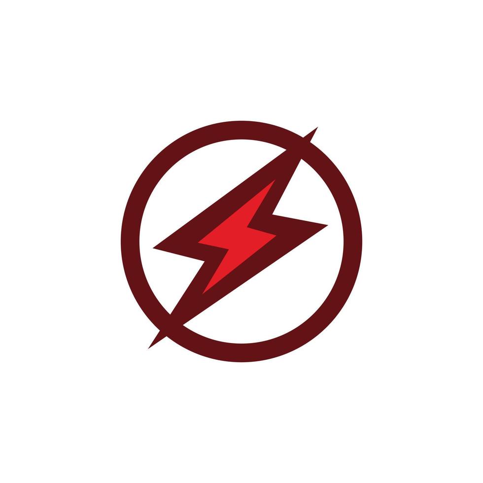 red lightning logo design vector