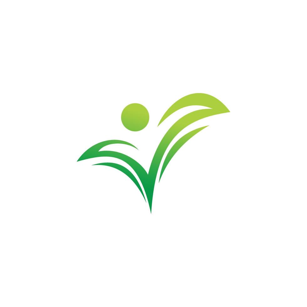 green healthy people logo design vector