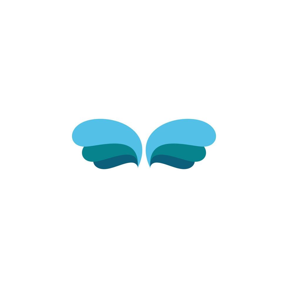 blue cute wing logo design vector