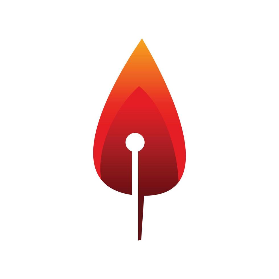 red match lighter logo design vector