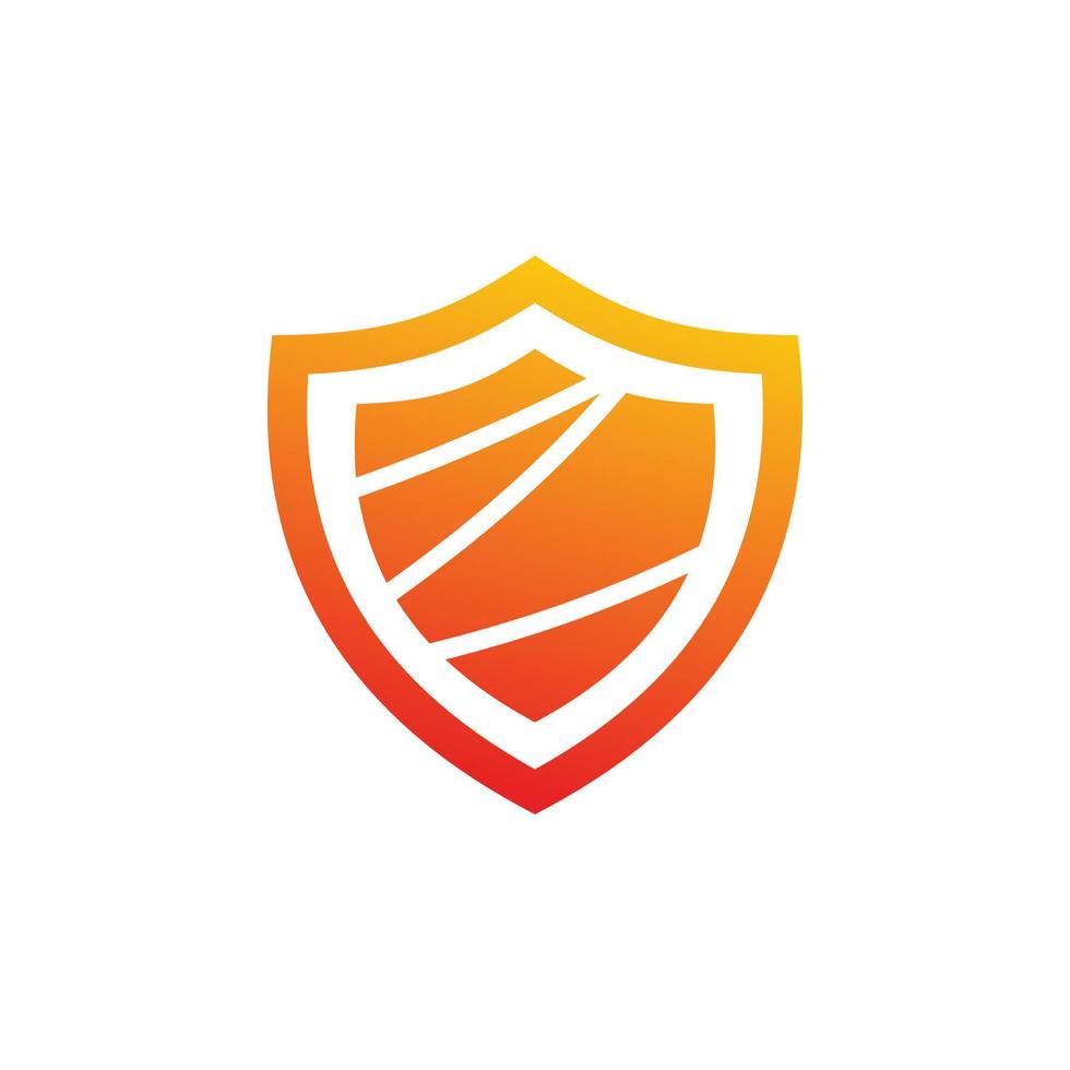 red secure shield logo design vector