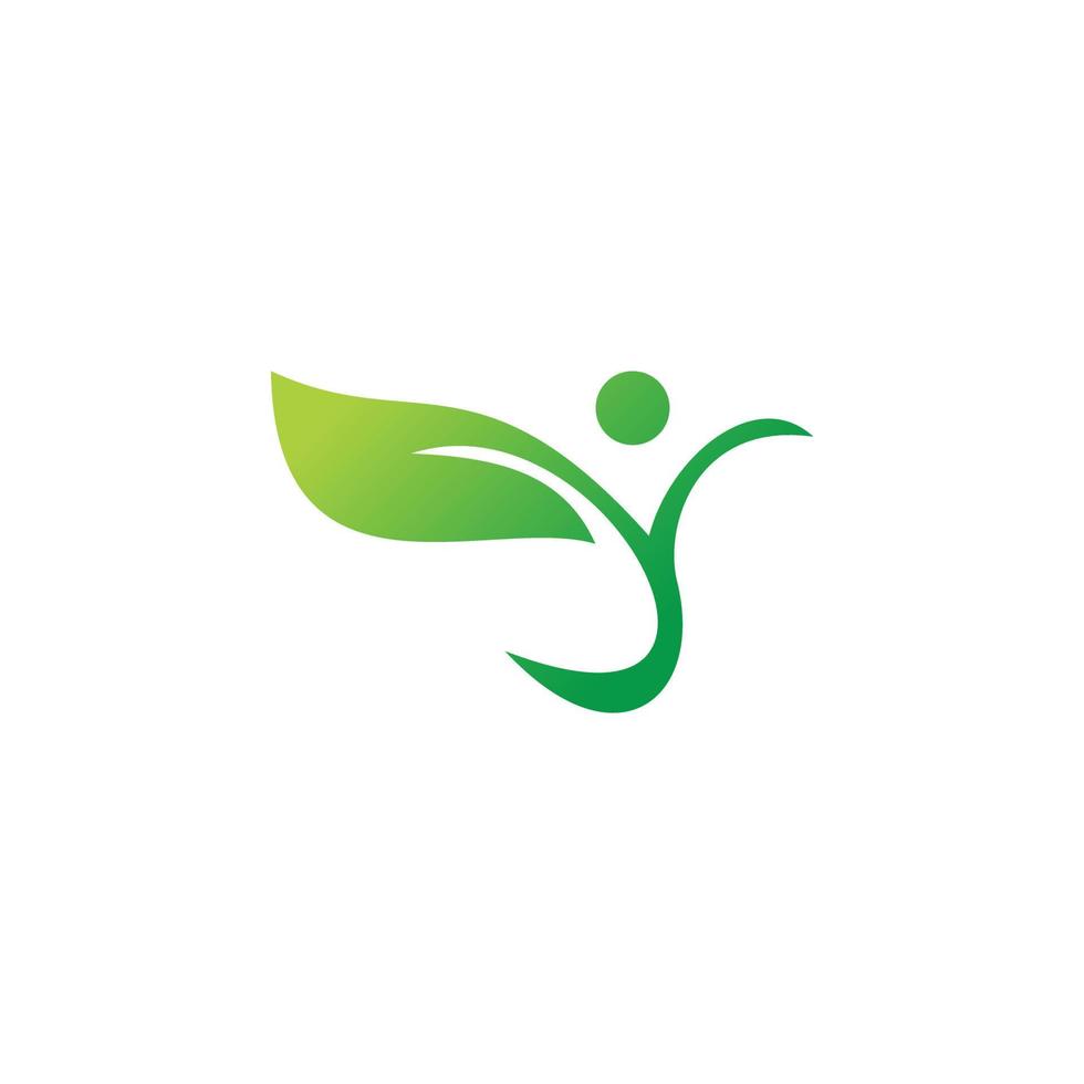 diseño de logotipo de comunidad de personas saludables de hoja de naturaleza verde vector