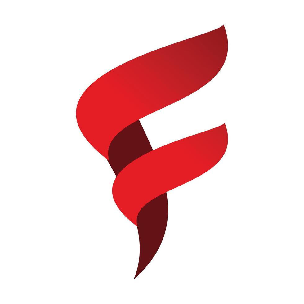 diseño de logotipo de letra inicial roja f vector