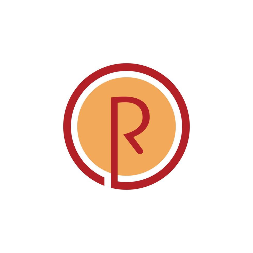 circle letter r logo design vector