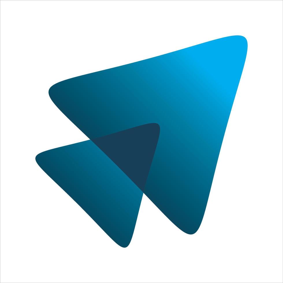 diseño de logotipo de flecha de triángulo azul moderno vector