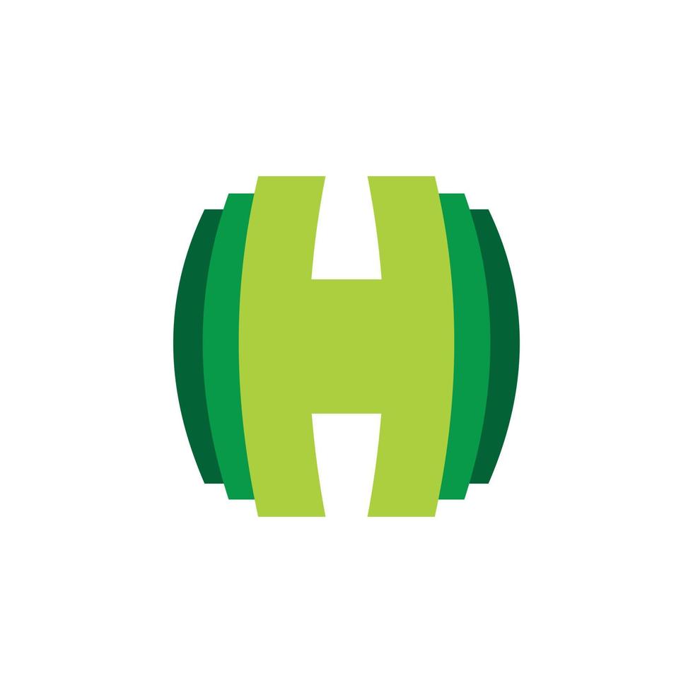 diseño de logotipo letra h verde vector