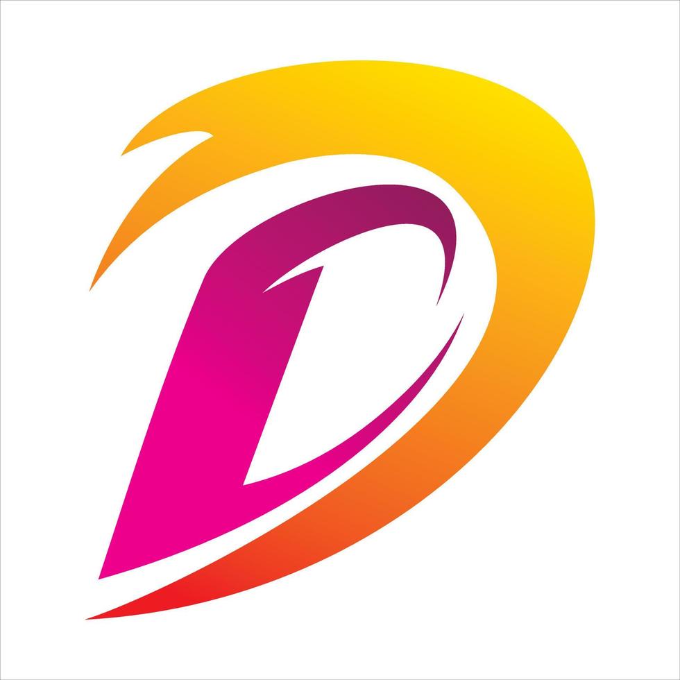 creative color shape letter d logo design vector
