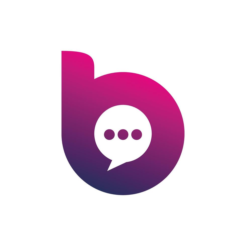 initial letter b chat logo design vector