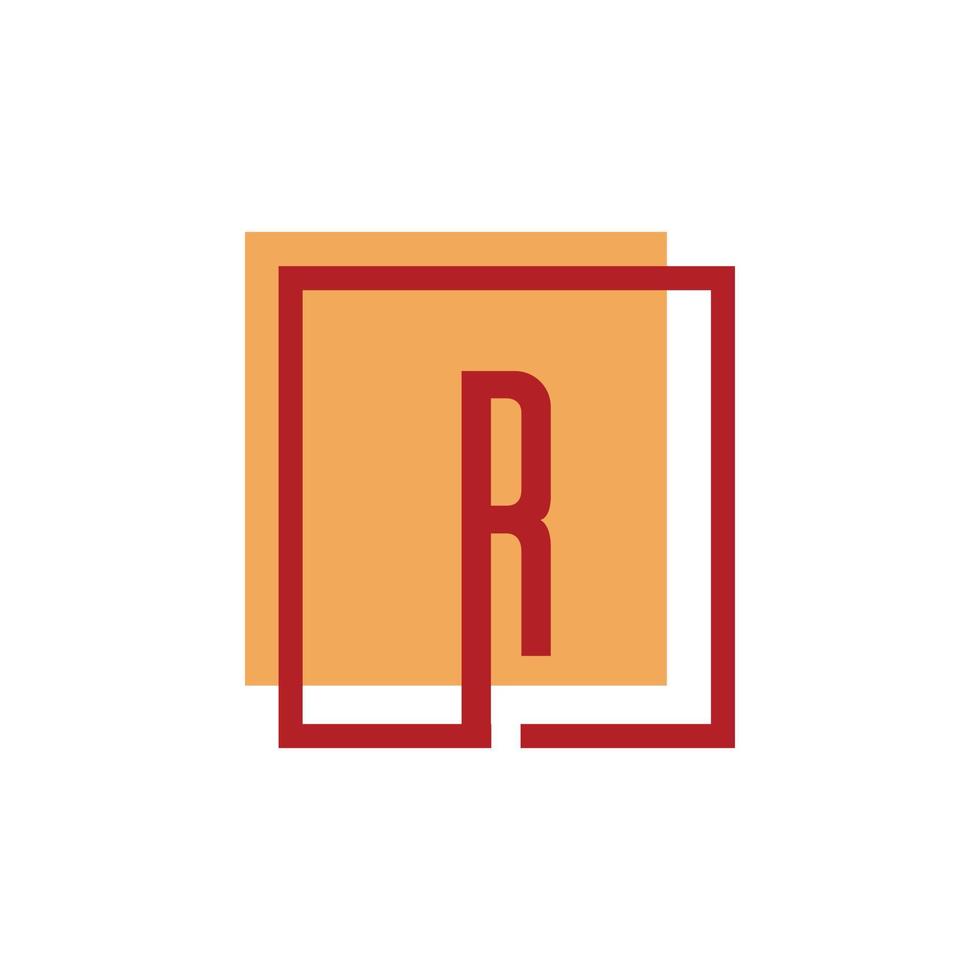 diseño de logotipo de letra r cuadrada vector