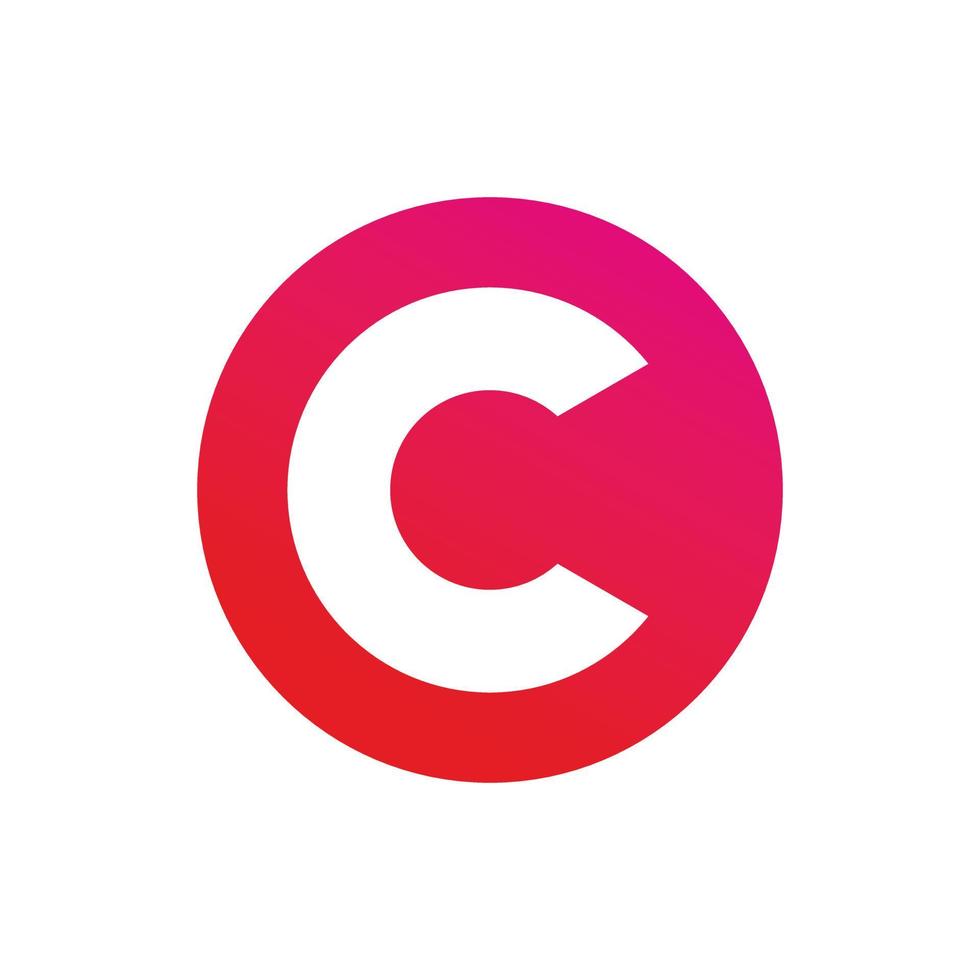 circle letter c logo design vector